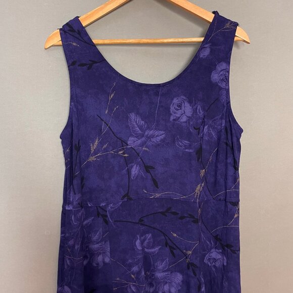 Vintage Dress Floral Sleeveless Purple ALTERED 90s Momcore Aesthetic Nostalgia - Picture 4 of 9